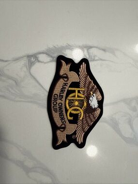 KOG Harley Owners Group Embroidered Eagle Patch - Black, Brown, Gold